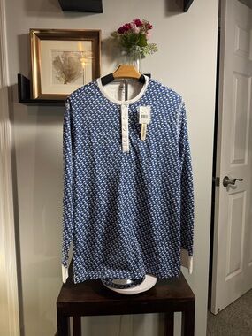 Roller Rabbit x Bloomie’s Blue Printed Long-Sleeve Henley and Pijama Pants